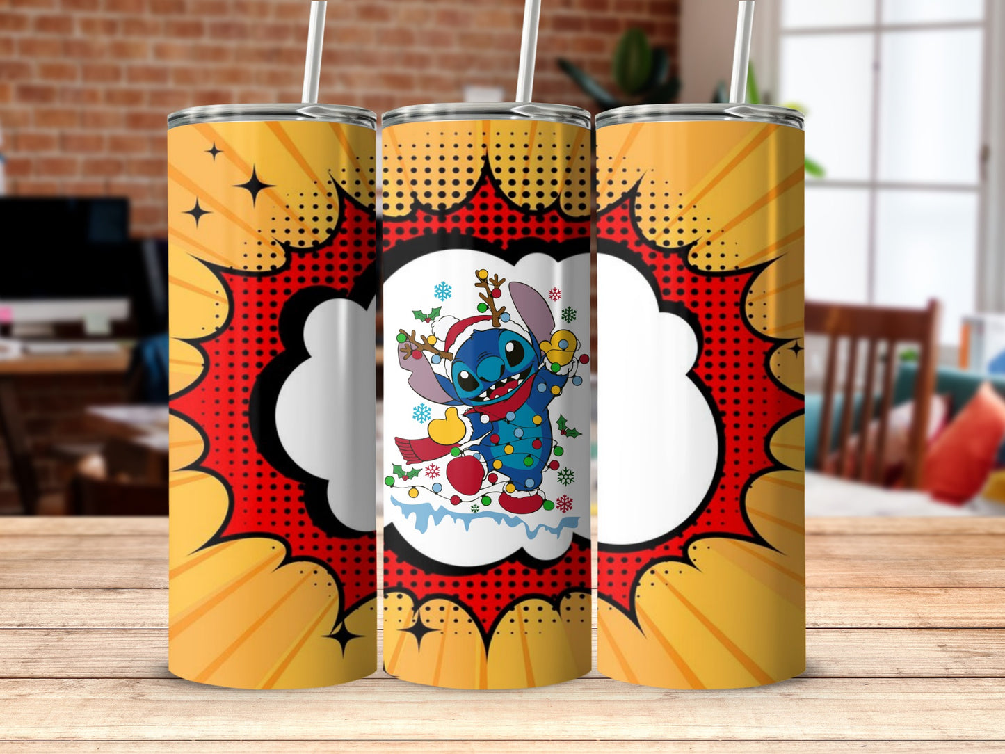 Bright Colorful Cartoon Character Tumbler Design