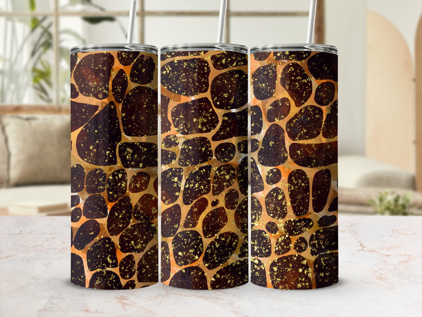 Giraffe Print Tumbler with Unique Design Beverageware