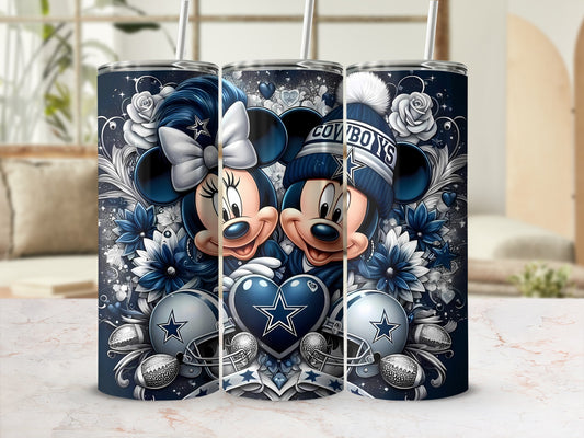 Mickey and Minnie Cowboys Football Tumbler Stainless Steel