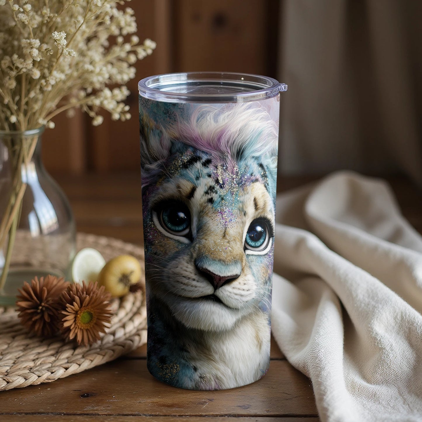 Adorable Fantasy Feline Design Insulated Tumbler
