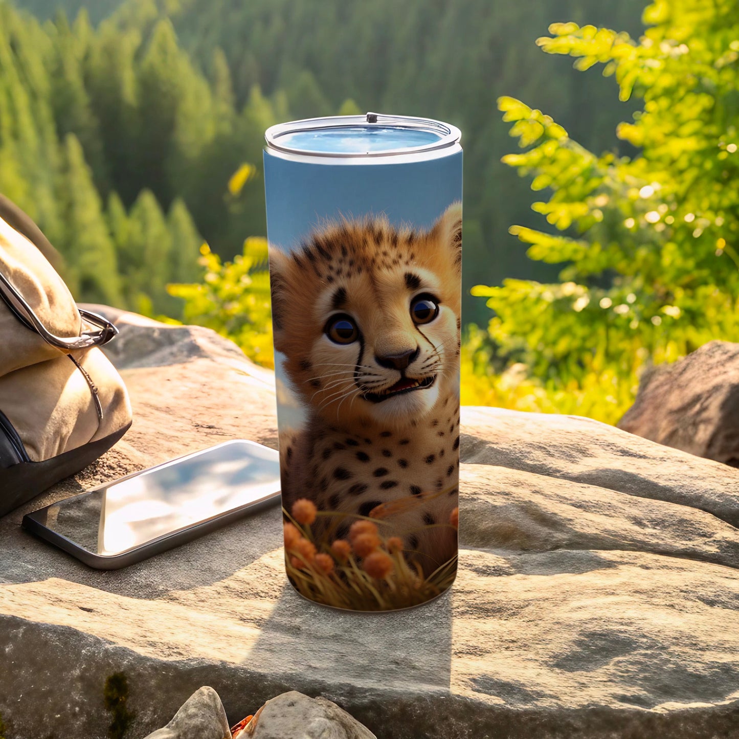 Cute Cheetah Print Outdoor Adventure Tumbler
