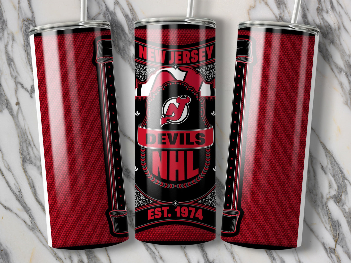New Jersey Devils NHL Est 1974 Official Logo Tumbler