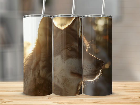 Majestic Wolf Sunset Glow Silhouette Tumbler product type