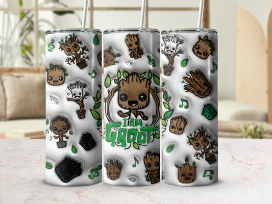 Team Groot Character Design Tumbler Drinkware Accessory