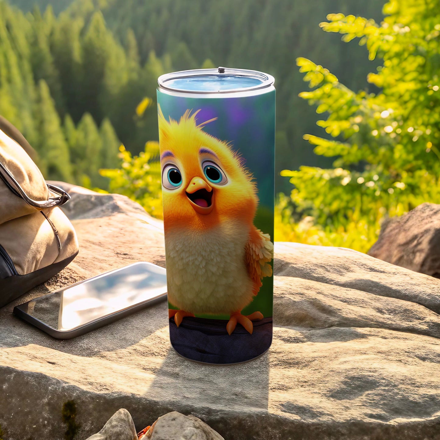 Adorable Cartoon Chick Insulated Tumbler Travel Mug