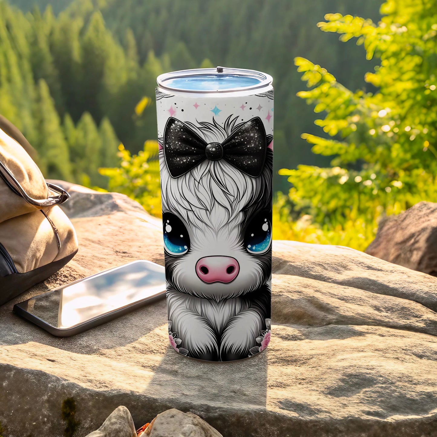 Cute Cow Design Insulated Travel Tumbler Cup