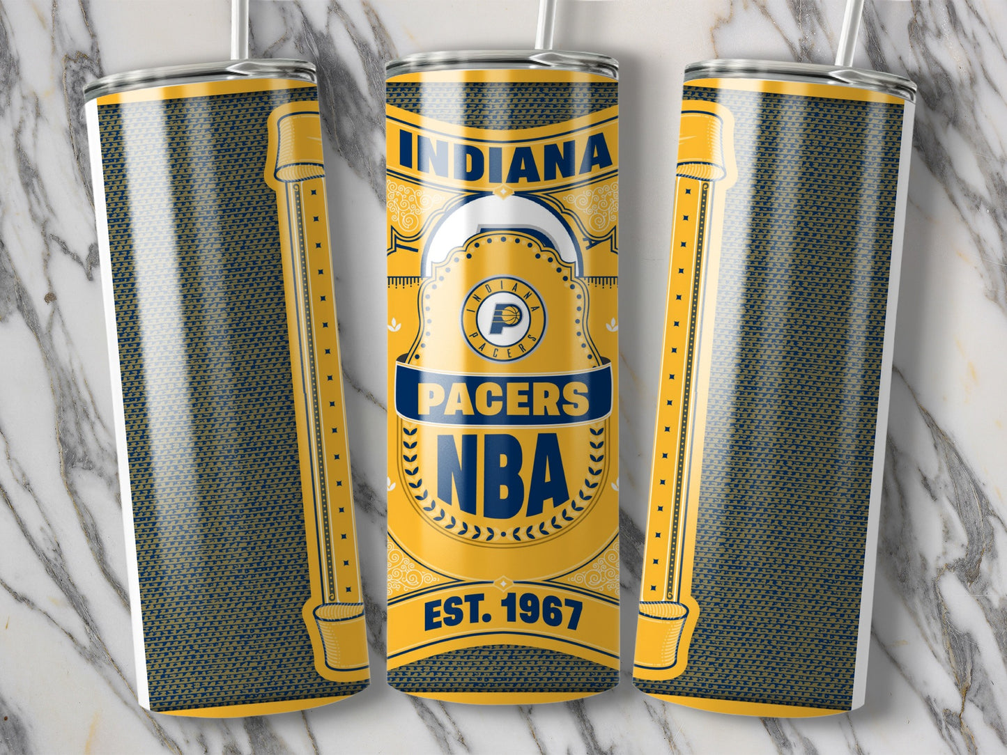 Indiana Pacers NBA Established 1967 Emblem Tumbler