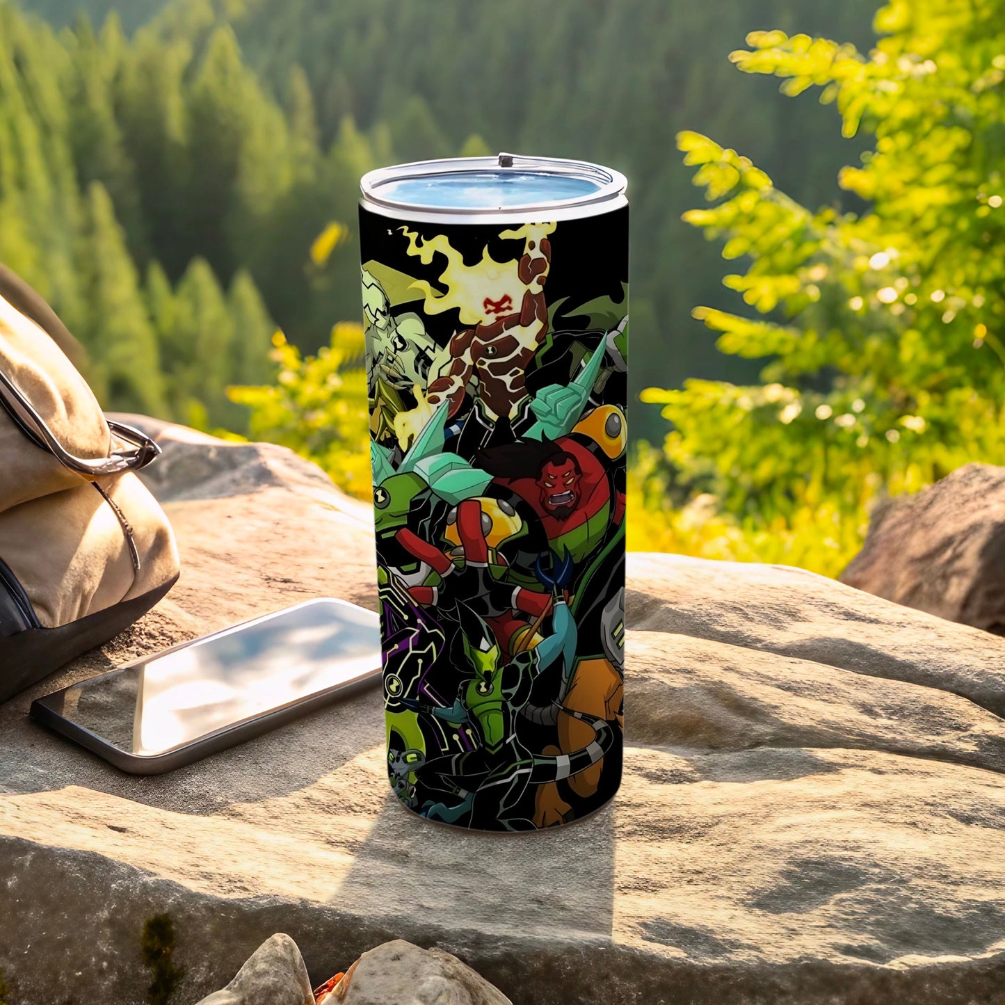 Colorful Superhero Themed Tumbler for Outdoor Adventures