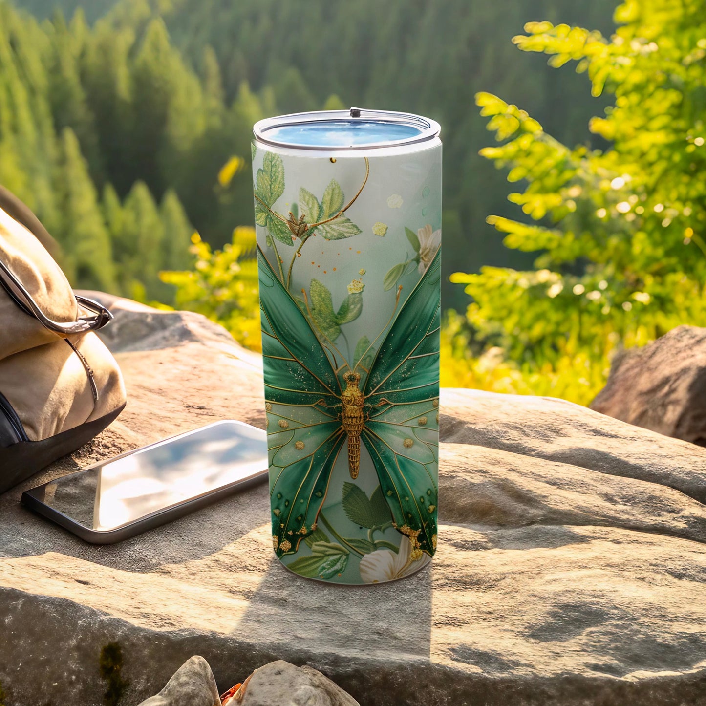 Elegant Nature-Inspired Butterfly Tumbler for Outdoor Adventures