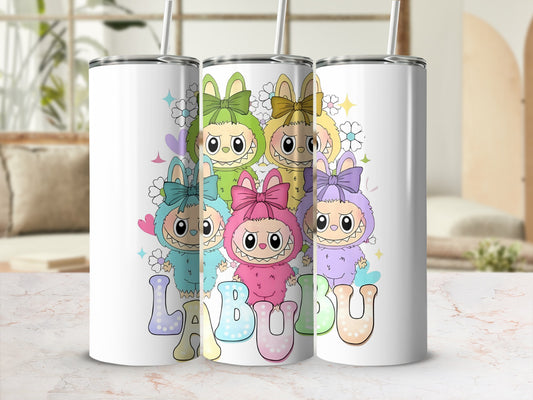 Cute LABUBU Character Print Travel Mug for Kids