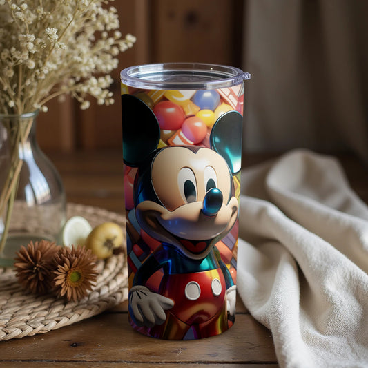 Vibrant Cartoon Character Coffee Travel Tumbler