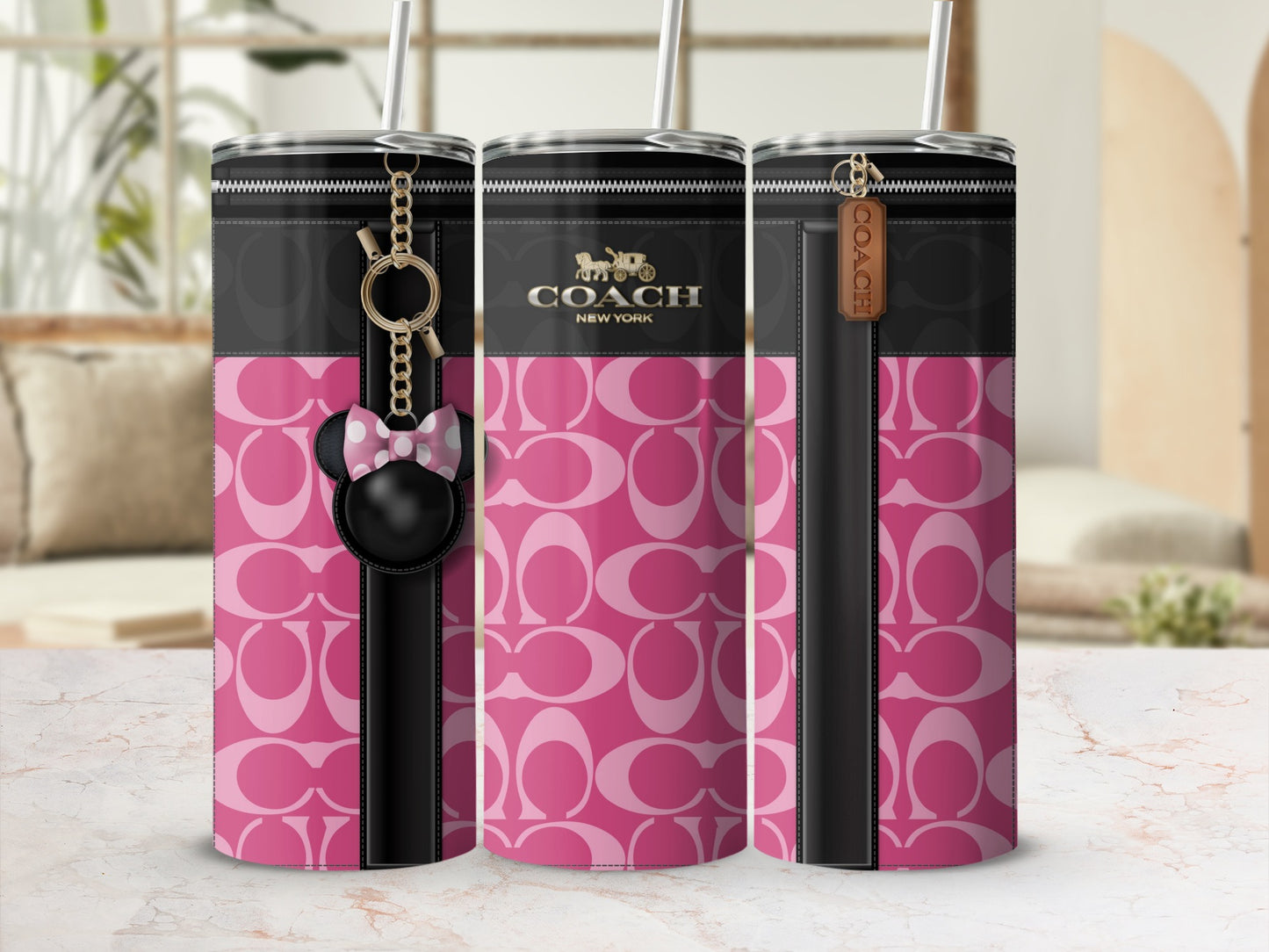 Stylish Pink COACH New York With Unique Minnie Design