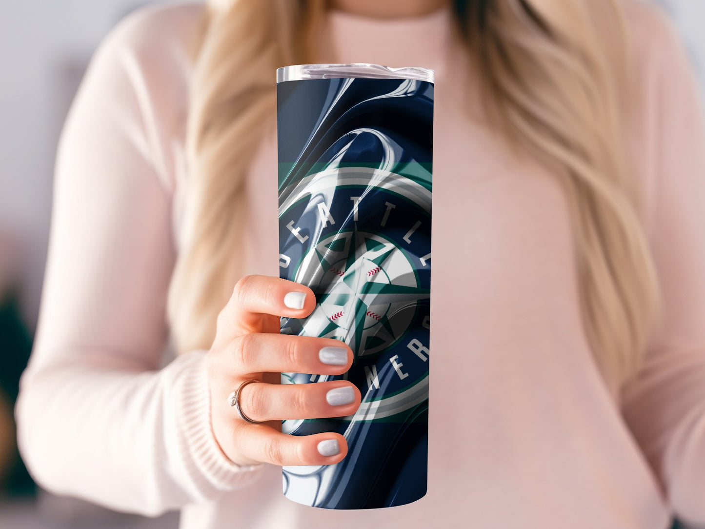 Seattle Mariners Abstract Design Background Pattern Tumblers