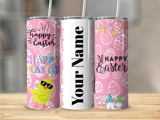 Personalized Happy Easter Tumblers with Cute Designs