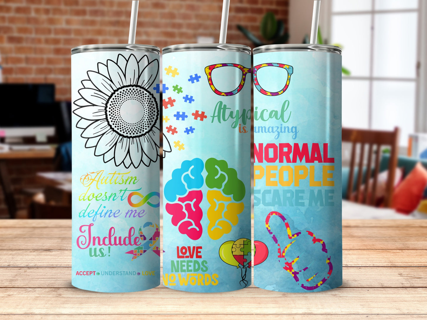 Autism Awareness Inspirational Tumbler Set
