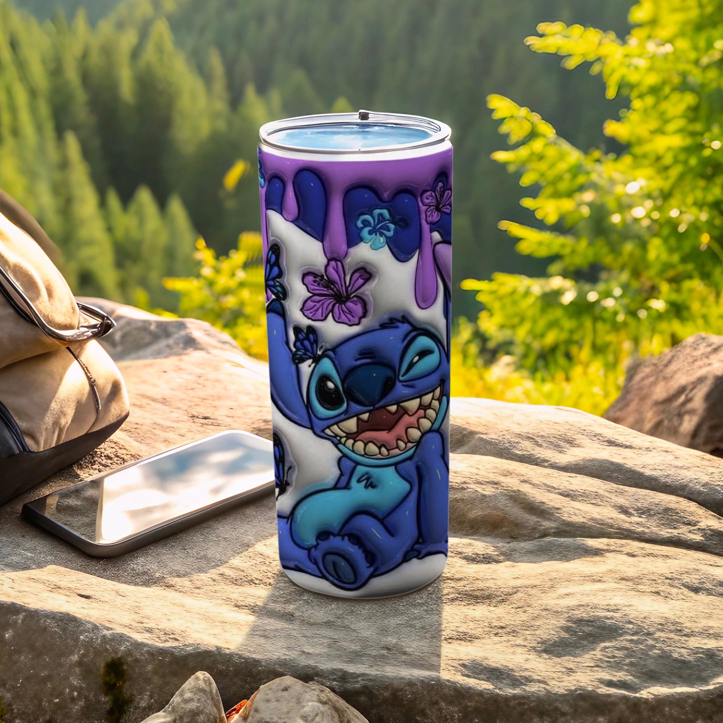 Stitch Cartoon Design Tumbler for Outdoor Adventures