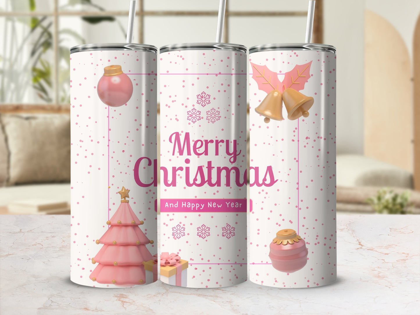 Merry Christmas and Happy New Year Tumbler