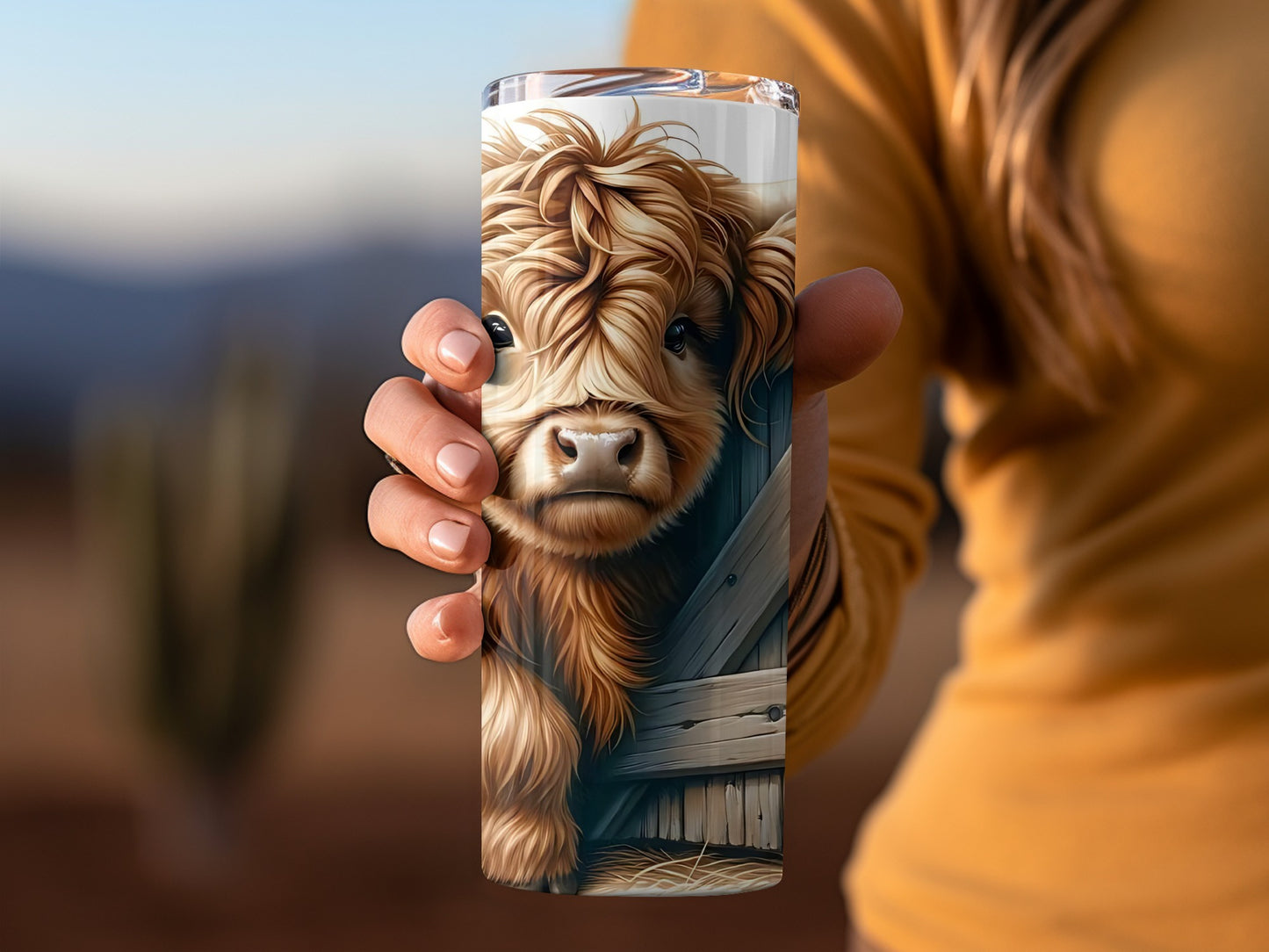 Adorable Highland Cow Art Insulated Tumbler