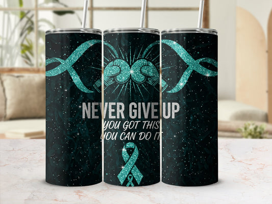Never Give Up You Can Do It Motivational Tumbler