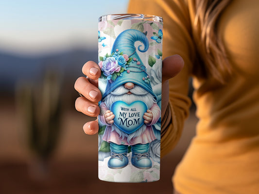 Adorable Gnome Design With All My Love Mom Tumbler