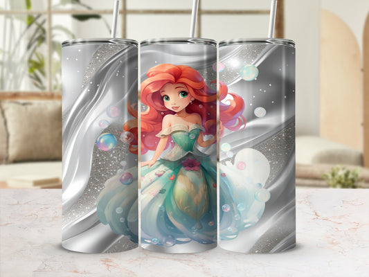 Mermaid Princess Glitter Tumbler for Sparkle Lovers