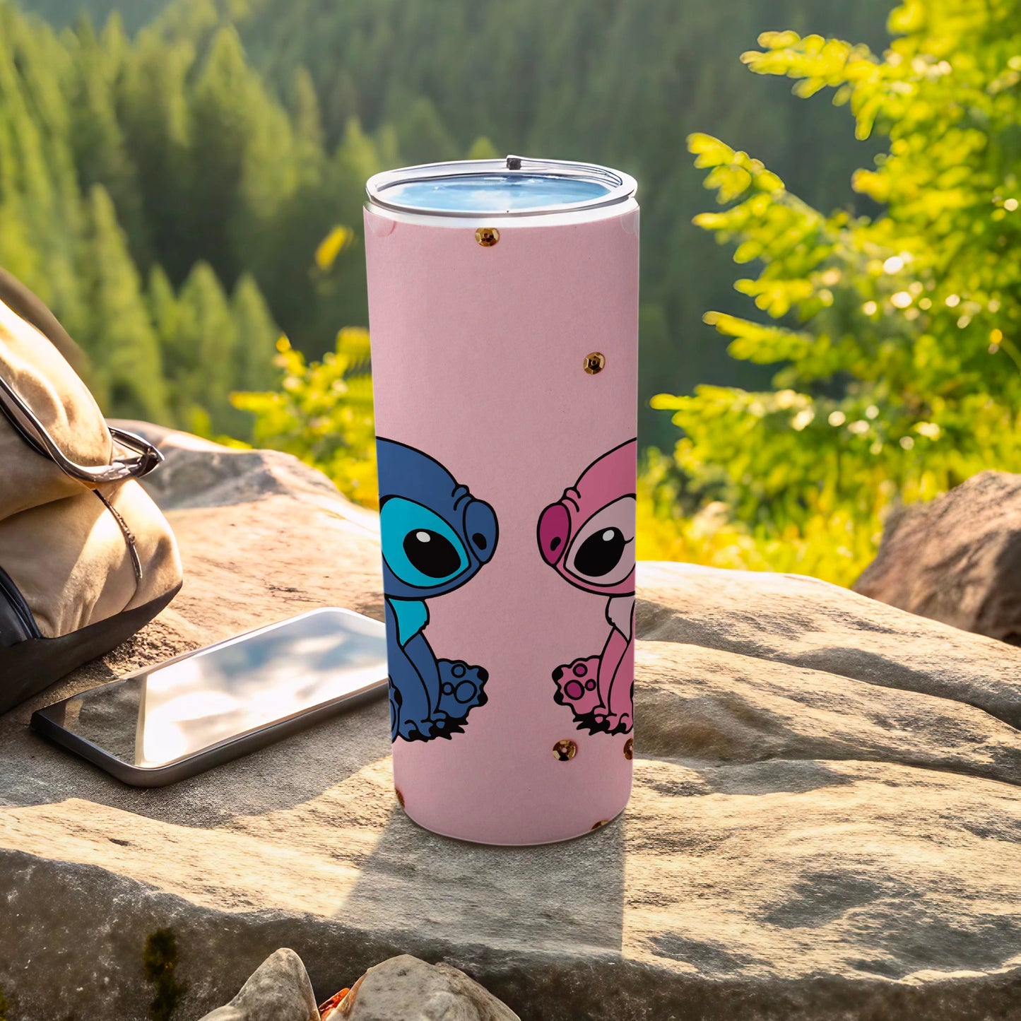 Cute Blue and Pink Cartoon Animal Tumbler Product