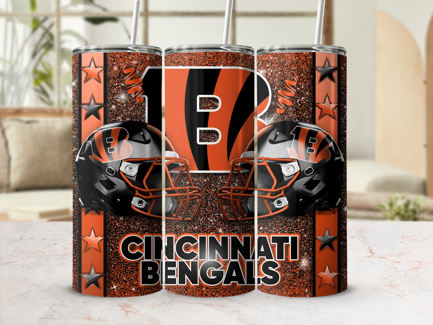 Cincinnati Bengals Football Helmets Team Logo Design Tumblers