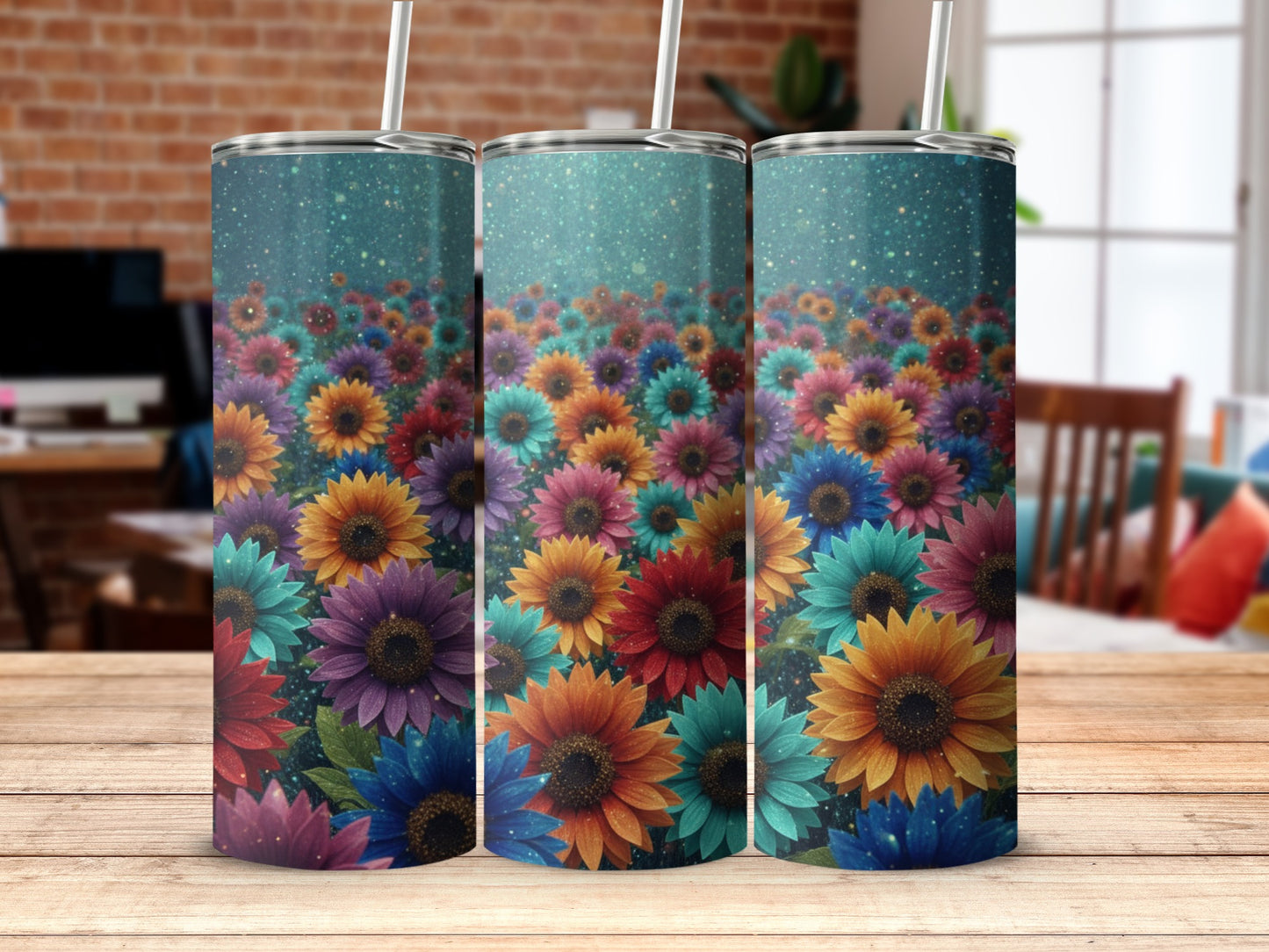 Vibrant Floral Dream Design Insulated Tumbler