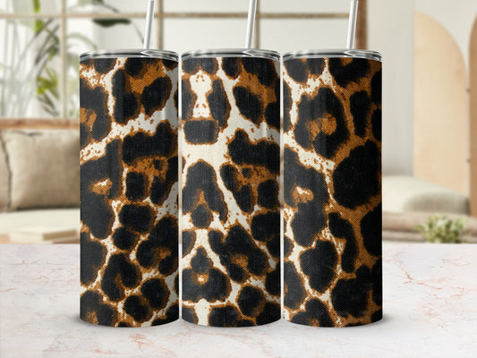 Leopard Print Tumbler for Stylish Beverage Enjoyment