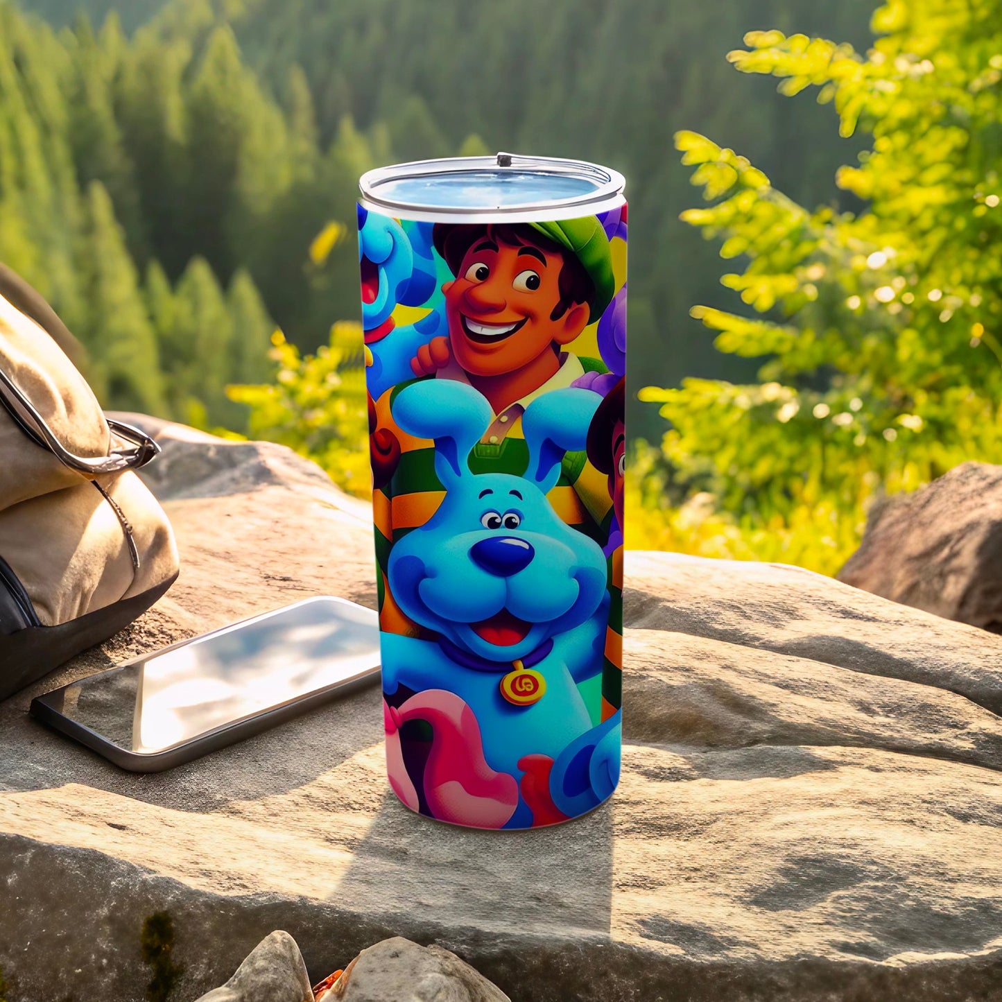 Colorful Cartoon Character-Printed Travel Mug Cup