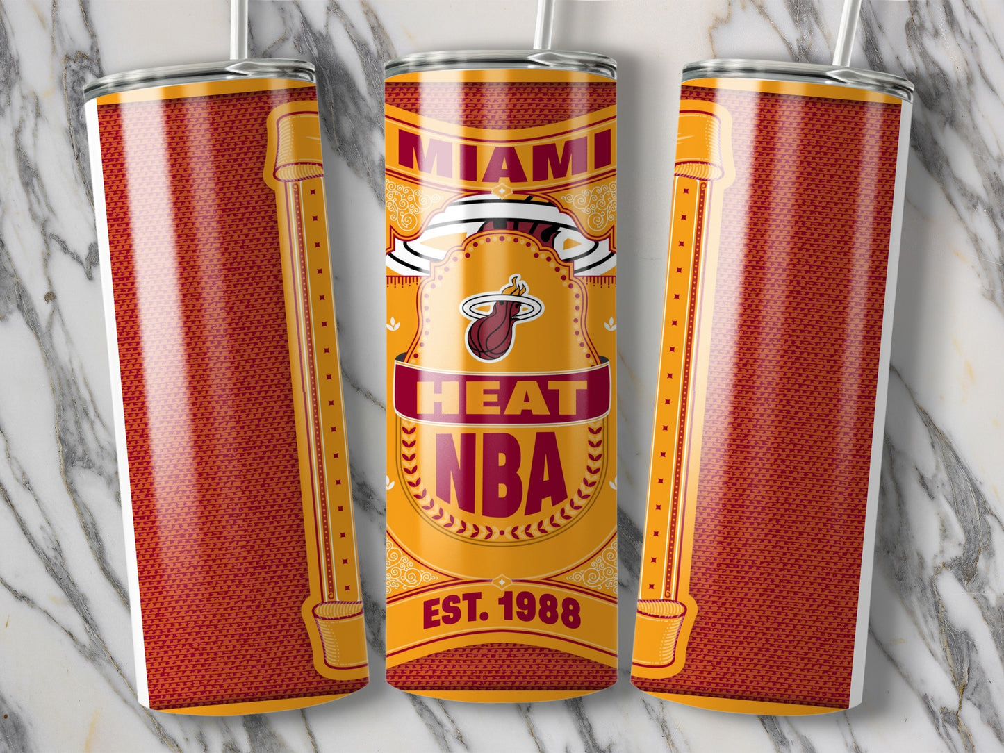 Miami Heat NBA Established 1988 Decorated Premium Tumbler