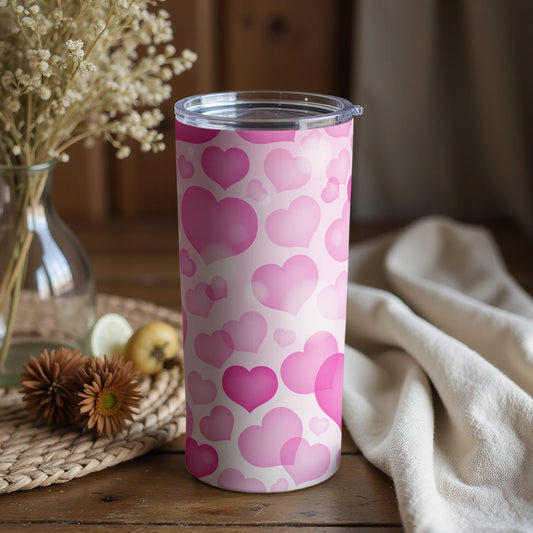 Pink Tumblers with Heart Design for Everyday Use