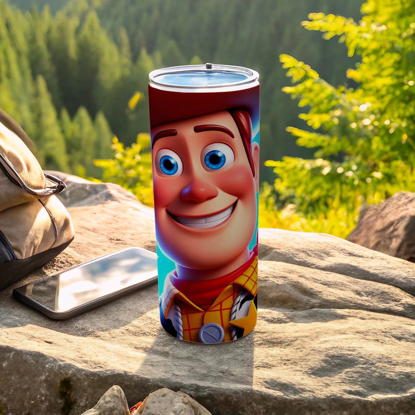 Cheerful Cartoon Character Design Travel Tumbler Cup