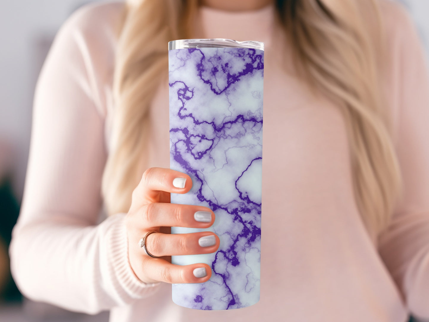 Purple Marble Abstract Design Pattern Texture Tumblers