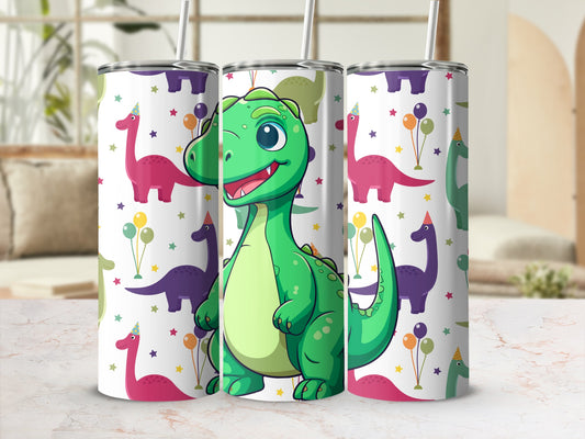 Cute Dinosaur Theme Party Tumbler with Straw Cup