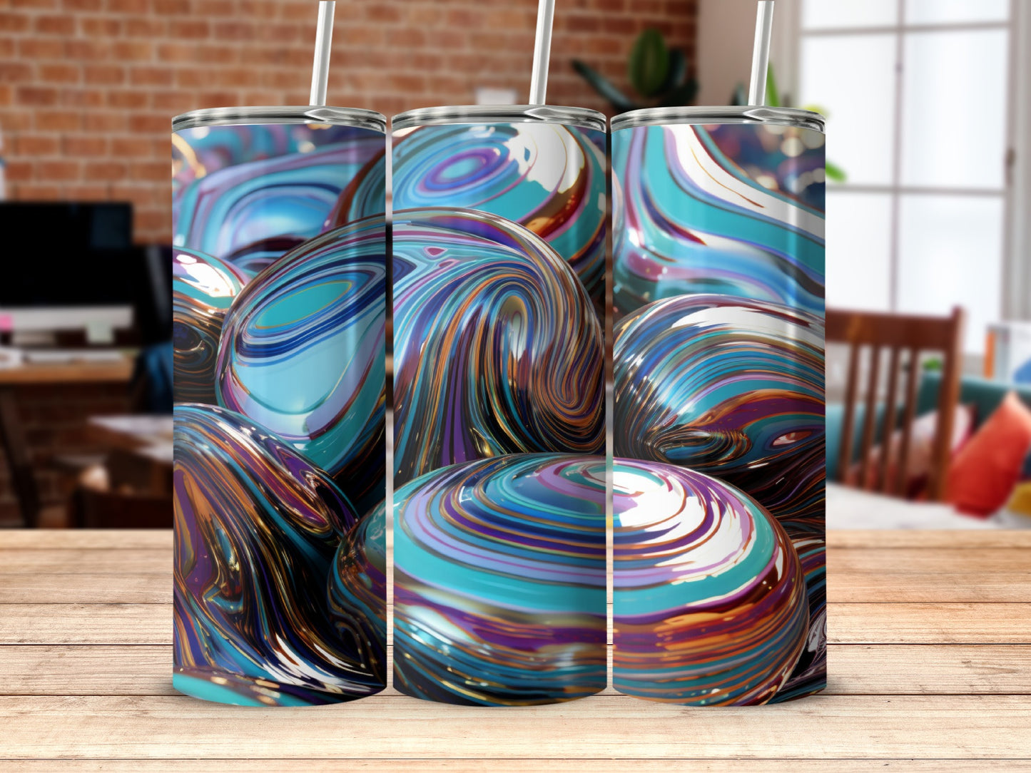 Swirled Abstract Design Insulated Tumbler Product