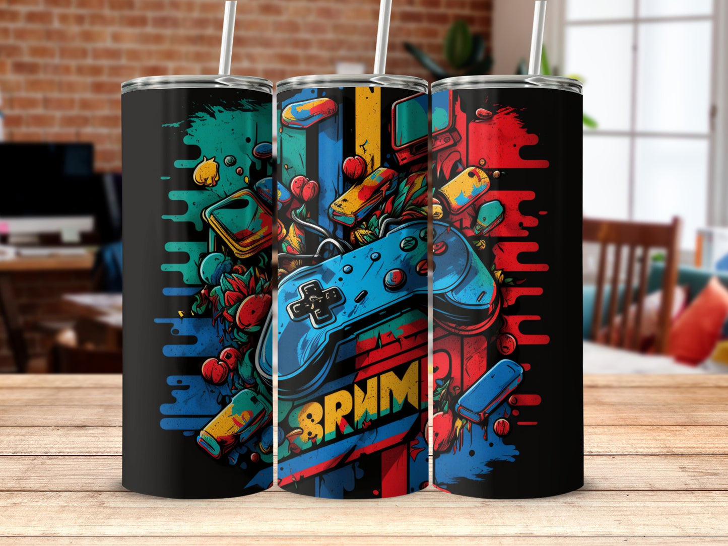 Vivid Retro Gaming Art Design Insulated Tumbler
