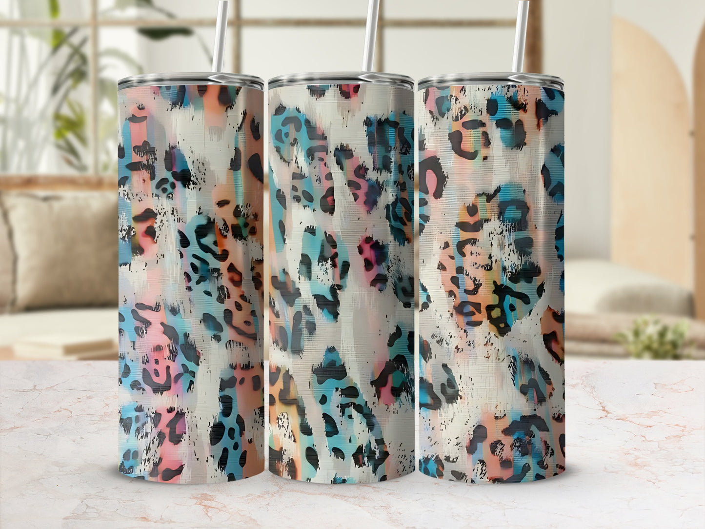 Colorful Animal Print Tumbler Ideal for Any Beverage