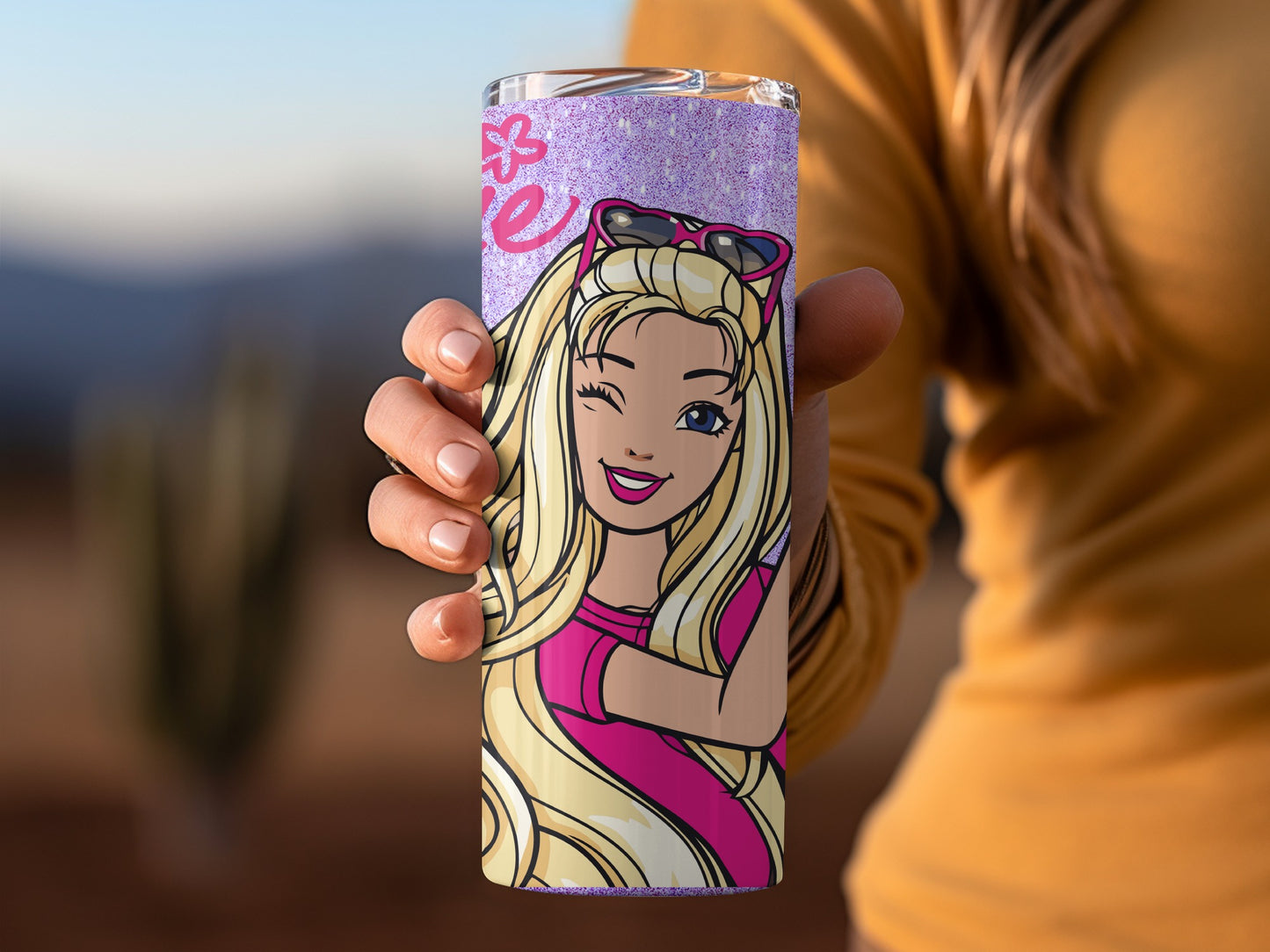 Barbie Sunglasses Heart Hand Sign Pink Shirt Tumblers