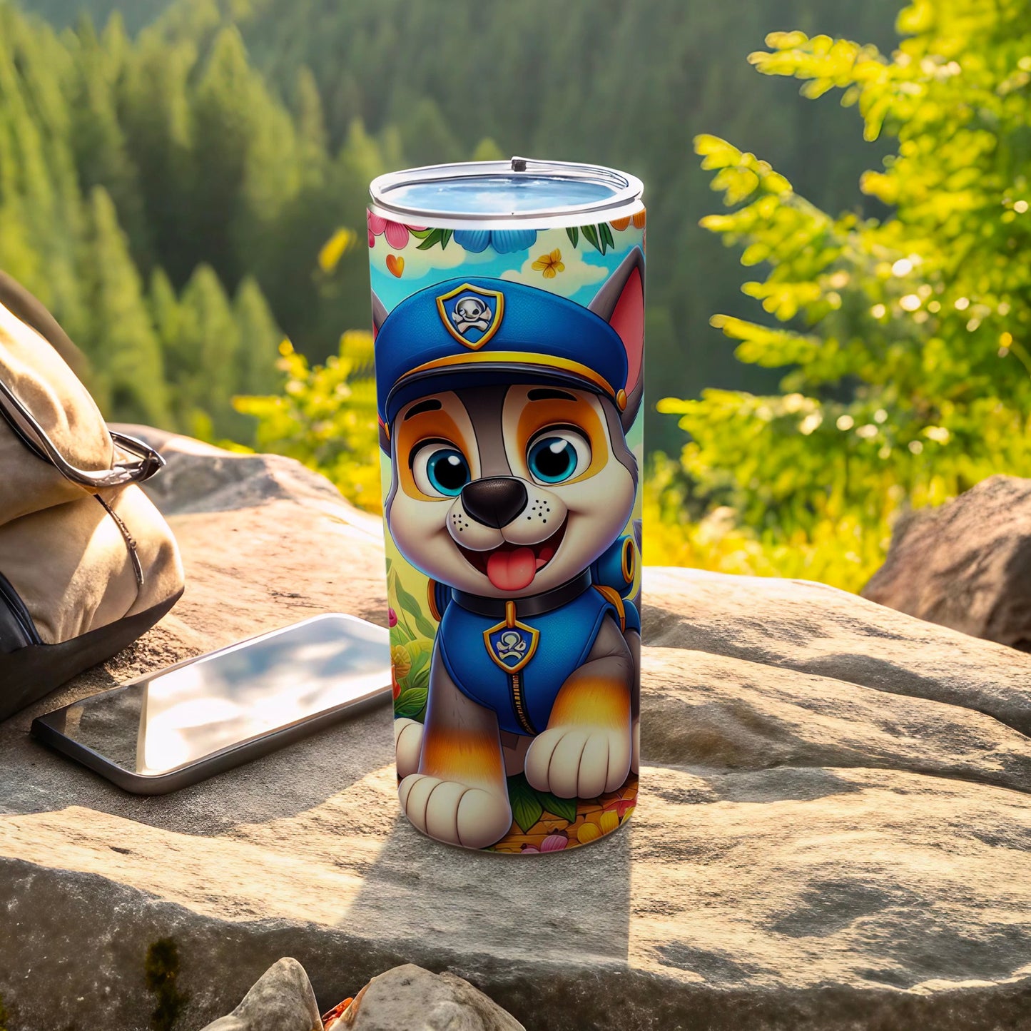 Adorable Cartoon Character on Vibrant Tumbler Product