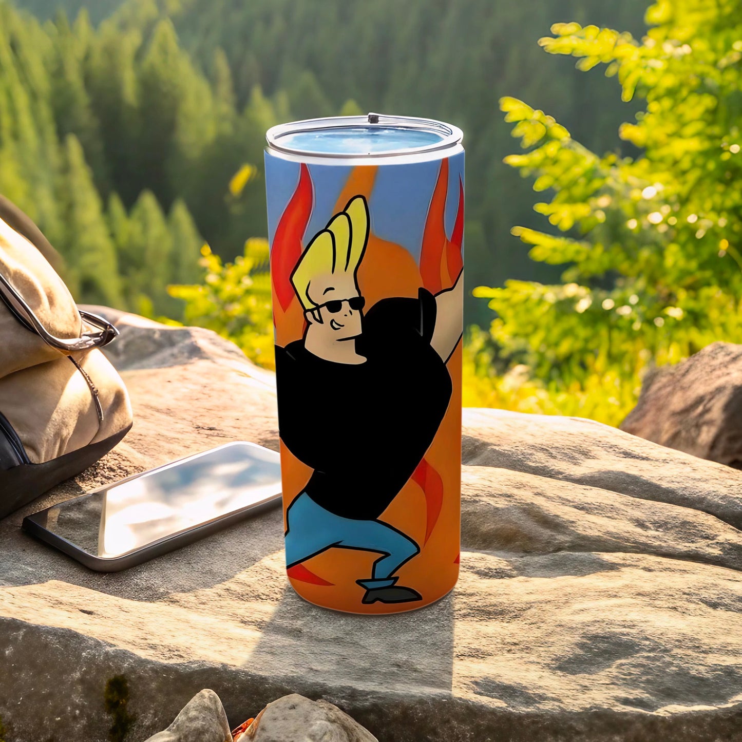 Cartoon Character Print Travel Mug for Johnny Fans