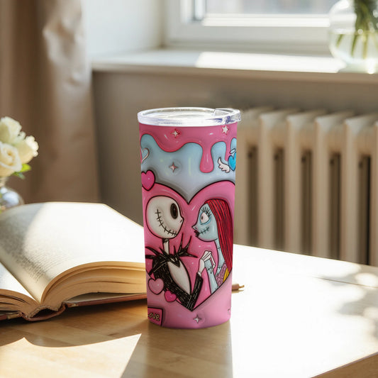 Jack and Sally Love Design Tumbler for Hot and Cold Drinks