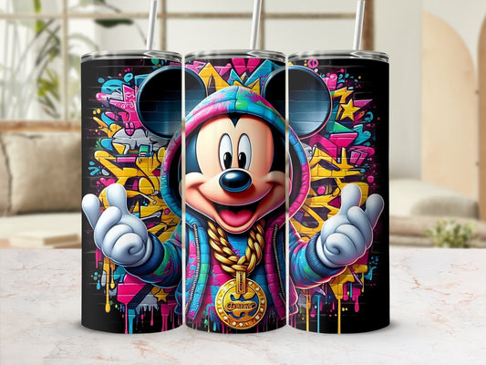Colorful Mickey Mouse Graffiti Theme Tumbler Cup