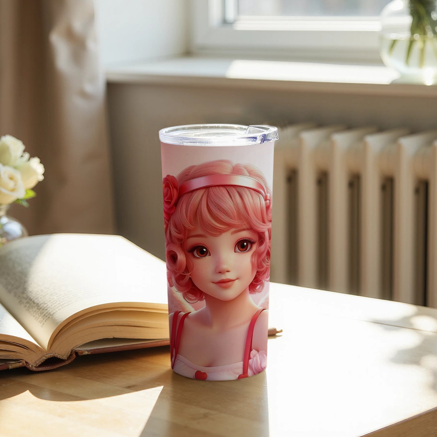 Beautiful tumbler featuring a cute anime-inspired design