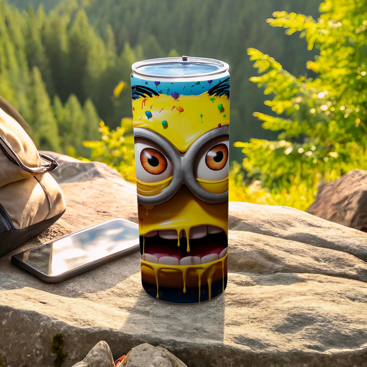 Fun Minion Character Design Travel Tumbler