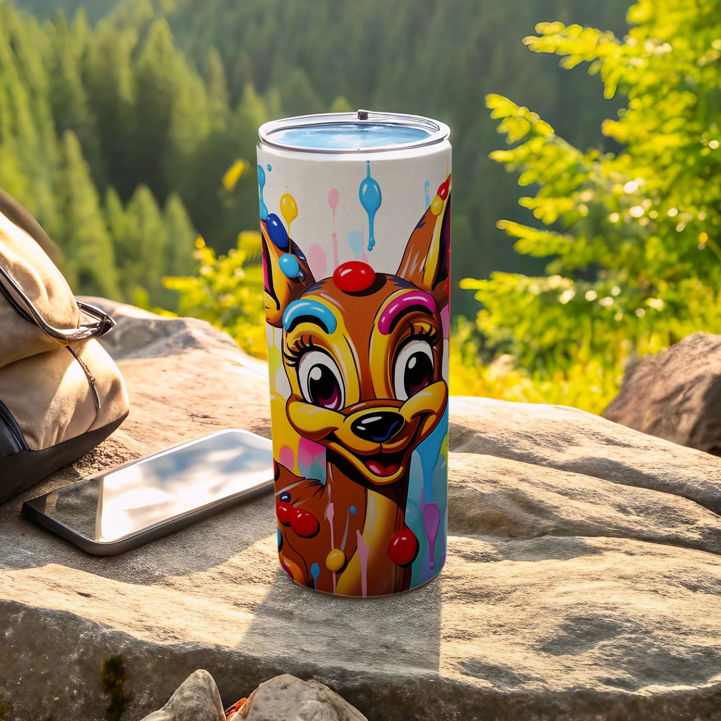 Colorful Deer Art Design Insulated Travel Tumbler
