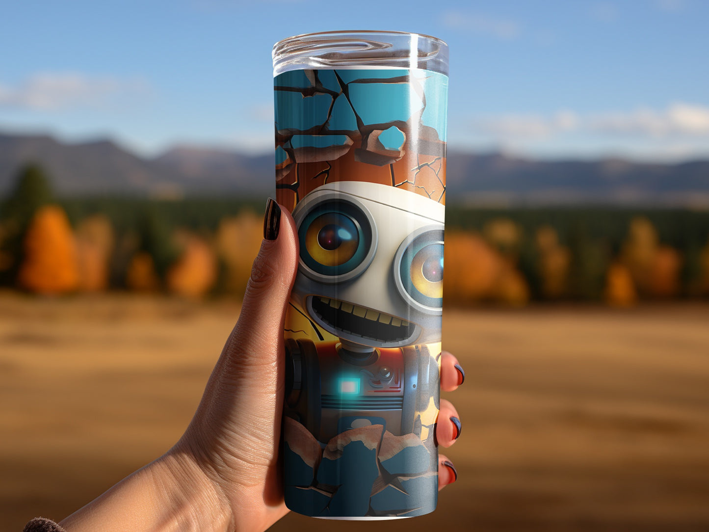 Robot Artwork Tall Tumbler for Beverages