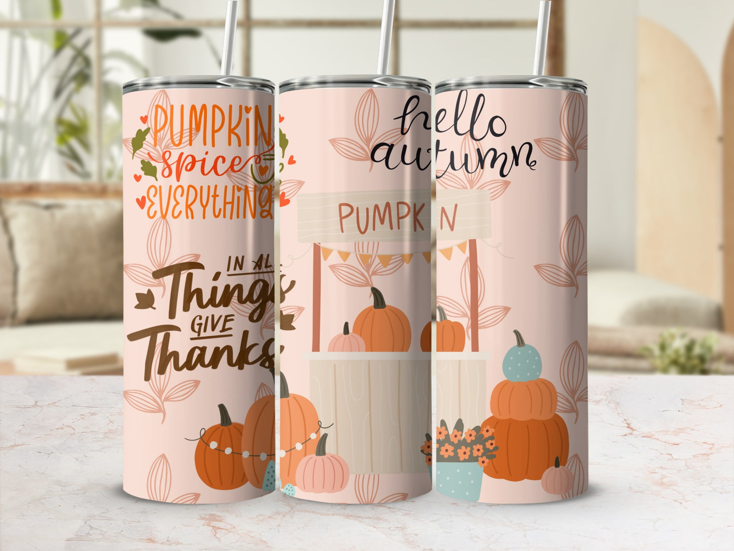 Autumn Pumpkin Spice Everything Thanksgiving Tumbler