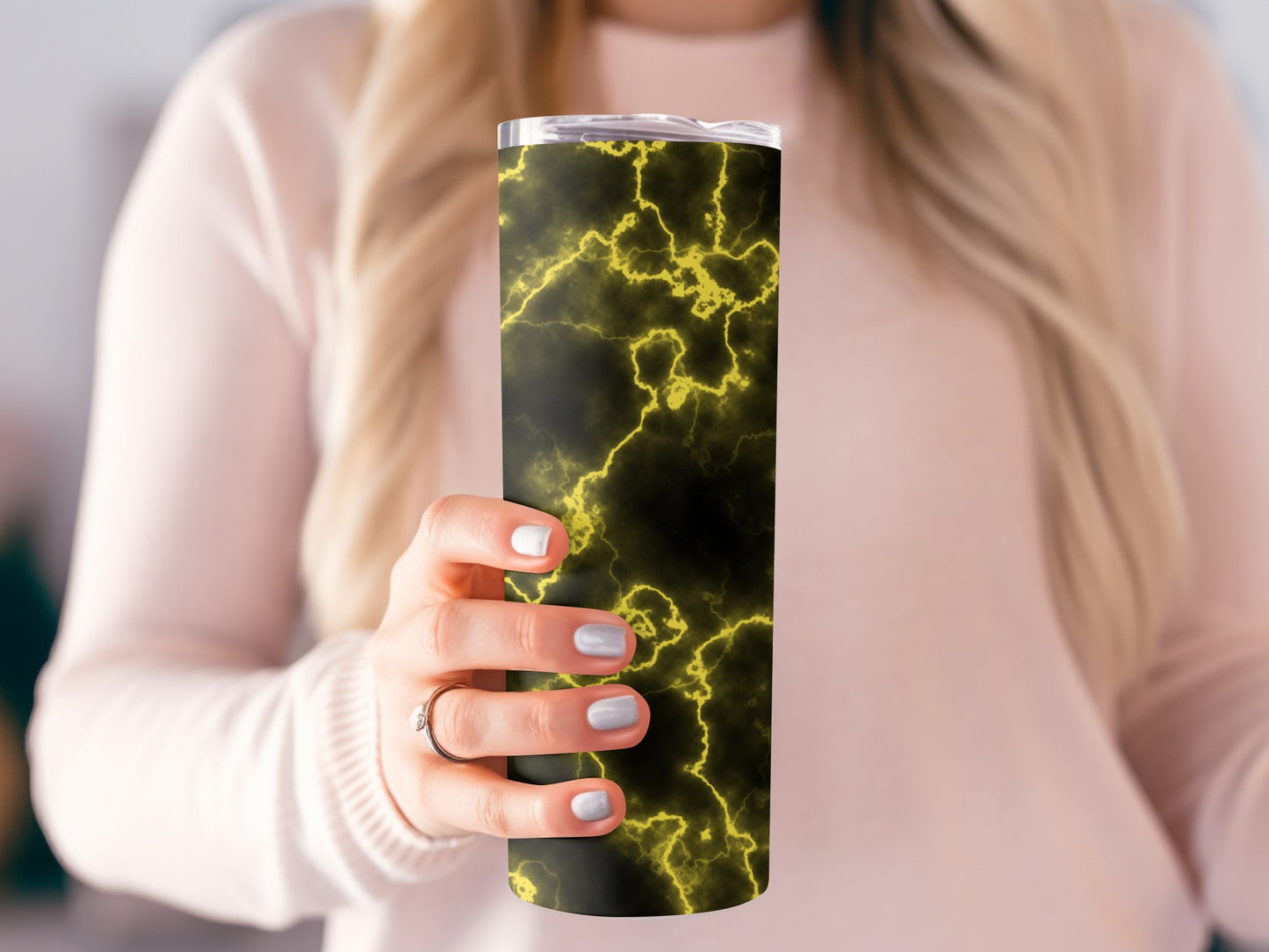 Electric Dark Gold Abstract Pattern Design Art Tumblers