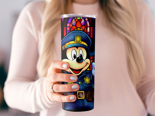 Colorful Cartoon Police Character Insulated Tumbler